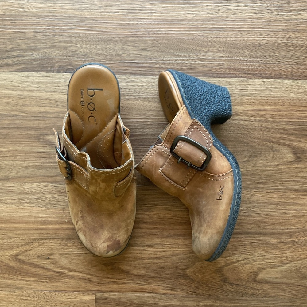 B.O.C Vintage born concept mules real leather patina slides 7 38